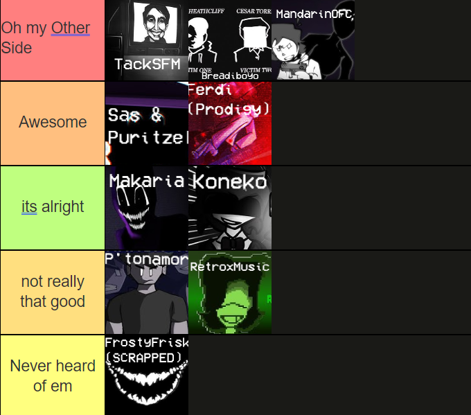 OtherSideFLP's tweet photo. My Other Side remix tierlist because I Other Side

I am Other Side https://t.co/2fK8Dja1OP