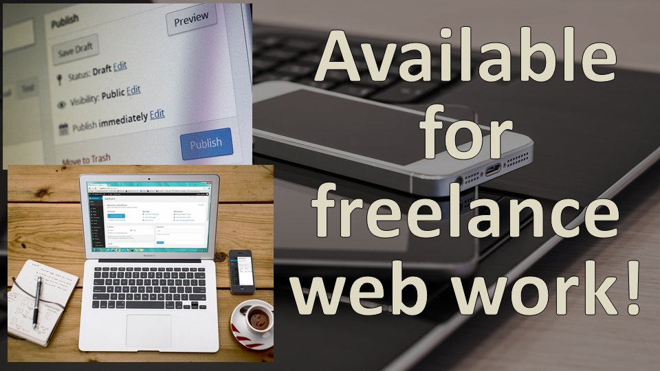 I'm available for freelance web work!

Whether its small issues with your website that need fixing, ongoing support, or a large project - I'm happy to help.

Contact me to discuss further - my e-mail address is: simon@libraryplayer.co.uk 

#smallbiz #freelancework #uksopro