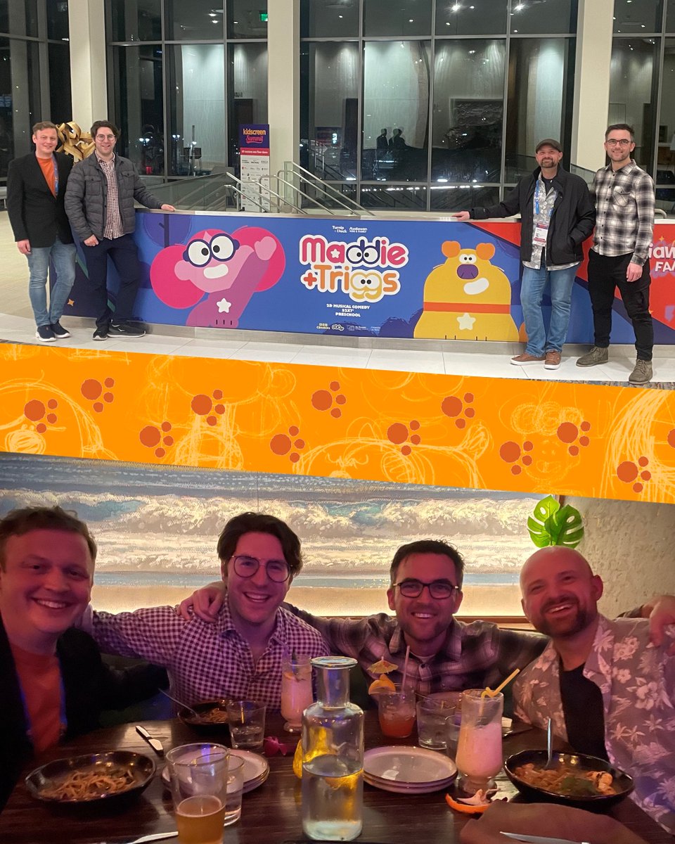 We are excited beyond words to finally announce our 52 x 7' Maddie + Triggs TV commission with @CBeebiesHQ and @RTEjr, and our worldwide distribution deal with @Mediawan_kf! 💕🐾 Here are some colourful photos from last week's San Diego trip to #KidscreenSummit2024!