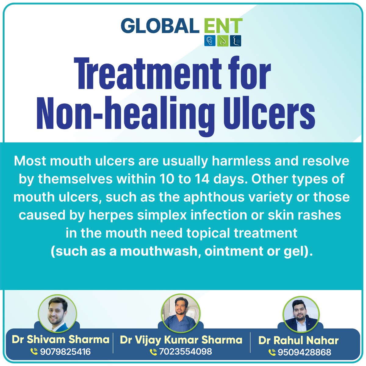 Quick evaluation is key for non-healing ulcers; they could signal cancer. Types vary, from canker sores to cancer. Causes range from infections to deficiencies. While most heal on their own, some need specific treatments like topical applications.#MouthUlcers #OralHealth