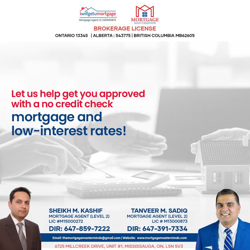 Let us help get you approved with a no credit check mortgage and low-interest rates. 
.
.
.
#mortgagemasterminds #mortgagemastermind #privatemortgage #mortgagesolutions #lowinterestrate #mortgageprocess #njmarketingcanada