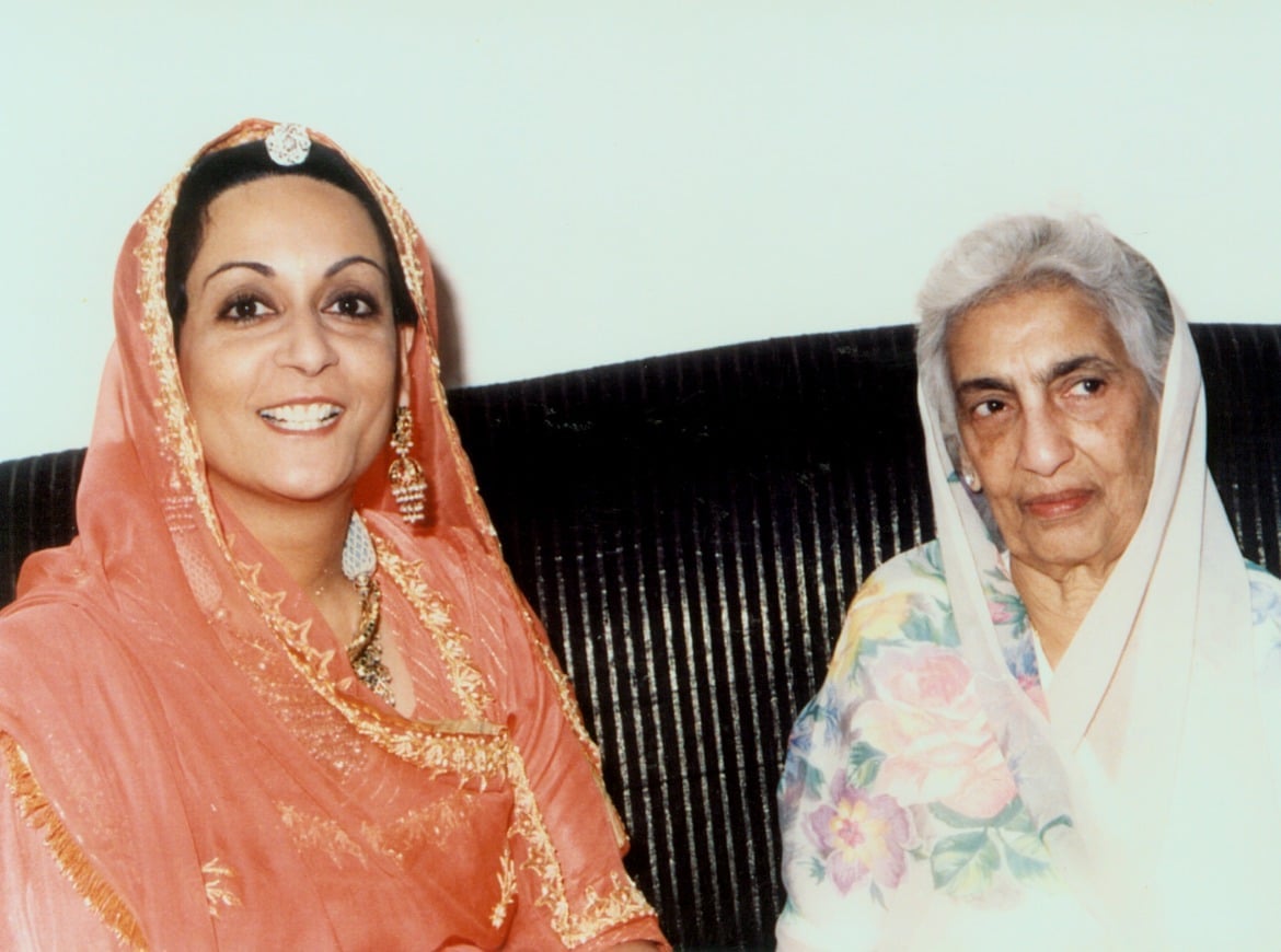 H.H. the late Rajmata Shiv Kumari of Kotah, the daughter of H.H. the late Maharaja Ganga Singh of Bikaner, with her grandniece Princess Rajyashree Kumari of Bikaner.