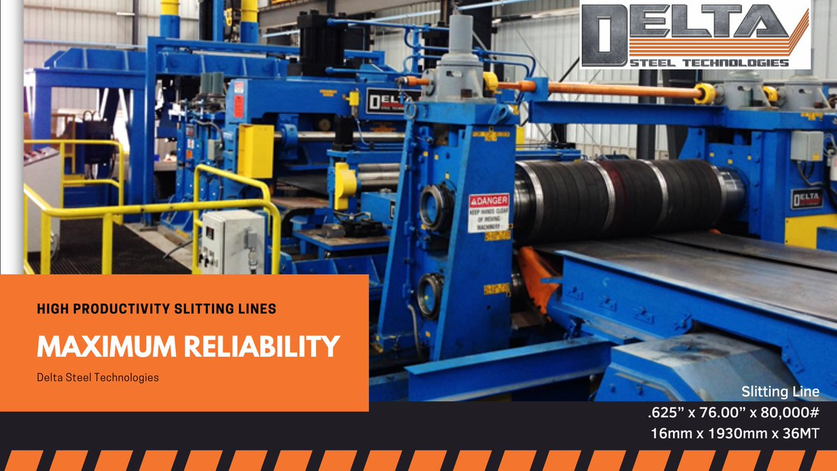 DeltaSteelTech's tweet photo. "Upgrade your cutting game with Delta Steel Technologies Slitting Lines! Perfect for high-quality cuts and maximum productivity. #DELTA #MetalSlitting" #IndustrialEquipment #SteelIndustry #PrecisionCutting #SteelProcessing https://t.co/SHSoSbchwL