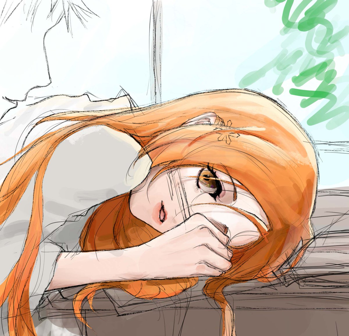 很久以前画的，懒得画完了，，，
#bleach #Orihime
