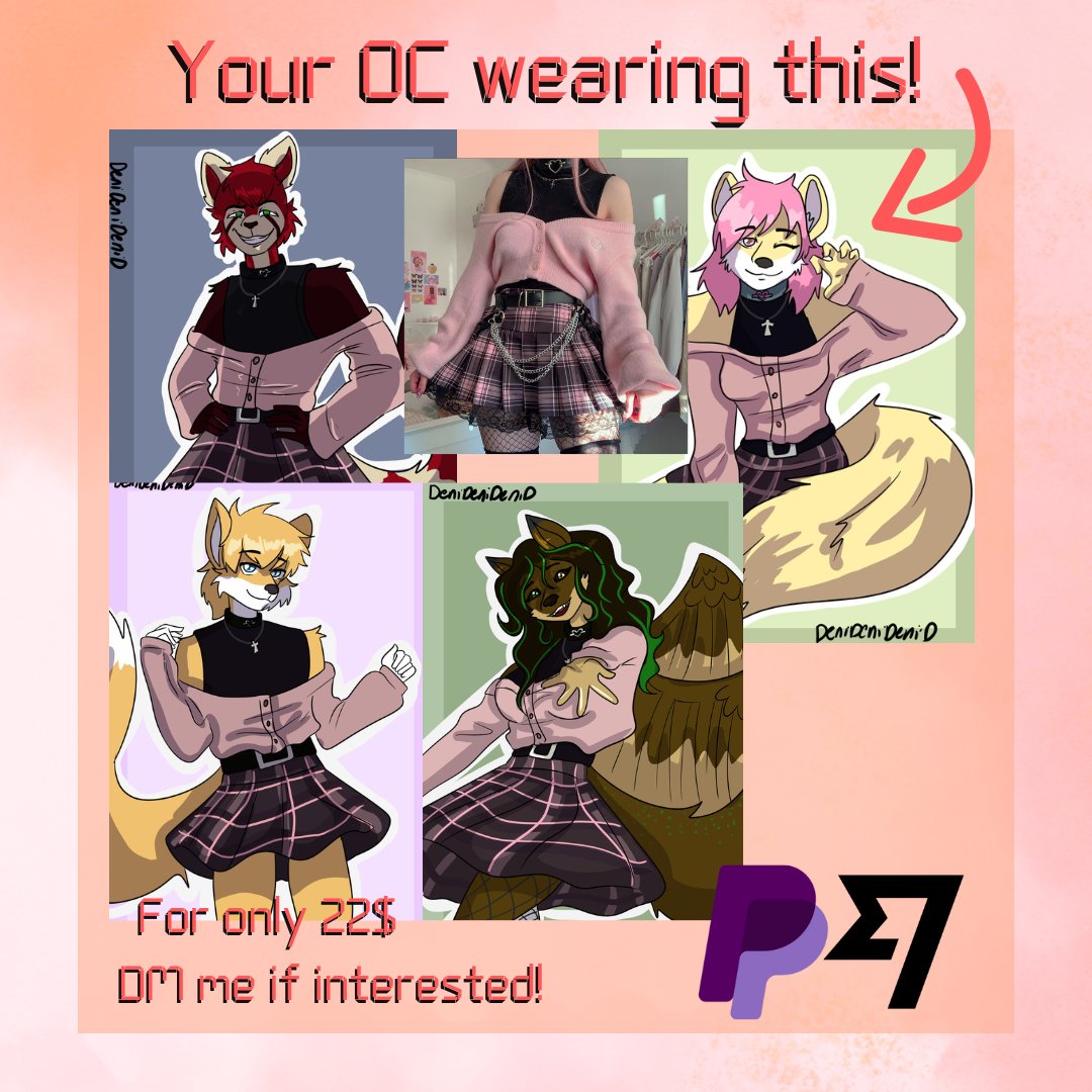 DeniArts's tweet photo. → digital art piece.  
→ Payment upfront, via transferwise or paypal.  
→ Commissions always start after payment.  
→3 days deadline delivery (Im reply faster on discord btw)   
#Yourocwearingthis #commission #commissionsopen https://t.co/acZ2N0maWY