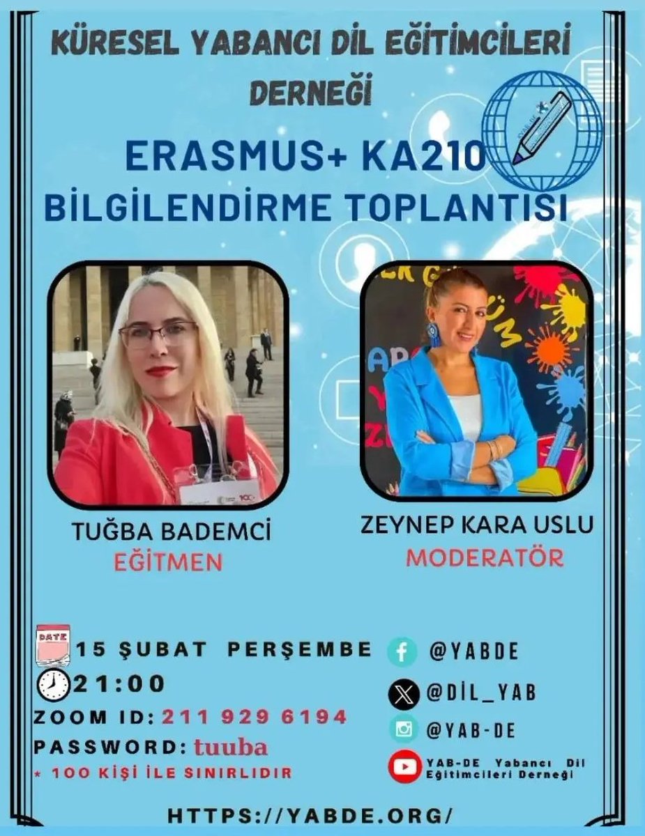 15 Şubat Perşembe Akşamı saat 21.00'de moderatörlüğünü Zeynep Kara Uslu'nun yapacağı Eğitmen Tuğba Bademci'nin konuk olacağı KA210 toplantısında buluşalım.