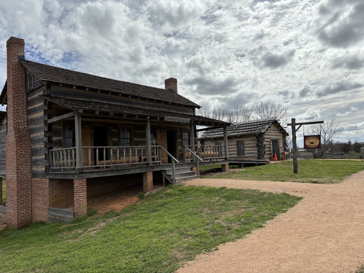 TxHistComm's tweet photo. Every day brings new discoveries at San Felipe de Austin State Historic Site! Archeologists and interpreters reveal pioneer stories from Stephen F. Austin's Mexican Texas HQ. THC Executive Director Edward Lengel toured immersive exhibits and the recreated town. #TexasHistory https://t.co/Bx7gj58onO