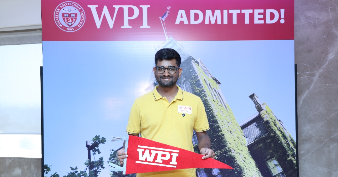 WPI's tweet photo. These excited soon-to-be-goats are celebrating their acceptances, and we can't wait to have them on campus this fall! #GoGrad @WPIgrad https://t.co/QWh1yCykZm