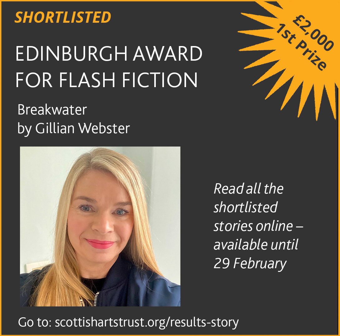 GillianW_Writer's tweet photo. Delighted to be shortlisted for the 2024 Flash Fiction Award by @ScotStoryAwards #amwriting #fiction #writer #Authors https://t.co/HrJV75YriI