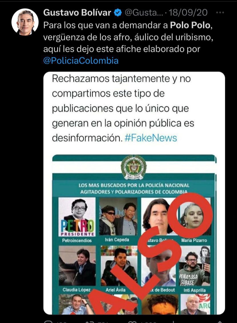 MiguelPoloP's tweet photo. El señor Bolívar me pidió que me retractara  por decir que él cargaba en su espalda los suicidios de Diego Díaz y Felipe Pasos y que había financiado la primera línea, primera línea que fue un grupo delincuencial que incendió el país, asesino, torturo y violo miembros de la policía. A algunos les sacó los ojos y a otros los quemó, quebró muchos negocios y dañó decenas de obras públicas. No me retracté y por eso me abren esta investigación en la Corte. Ya nuestro grupo de abogados está listo para dar la defensa. 

Por otro lado yo denuncia en la fiscalía a Bolívar por la publicación de estos dos trinos racistas en mi contra. Estamos a la espera que la @FiscaliaCol nos cite para ampliación de la denuncia y luego a conciliación, conciliación que no aceptaré. Espero que Bolívar responda así como pusieron a responder a la  señora que le dijo simio a Francia Marquez.  Y esperamos que la @FiscaliaCol actúe rápido 👍🏾🇨🇴