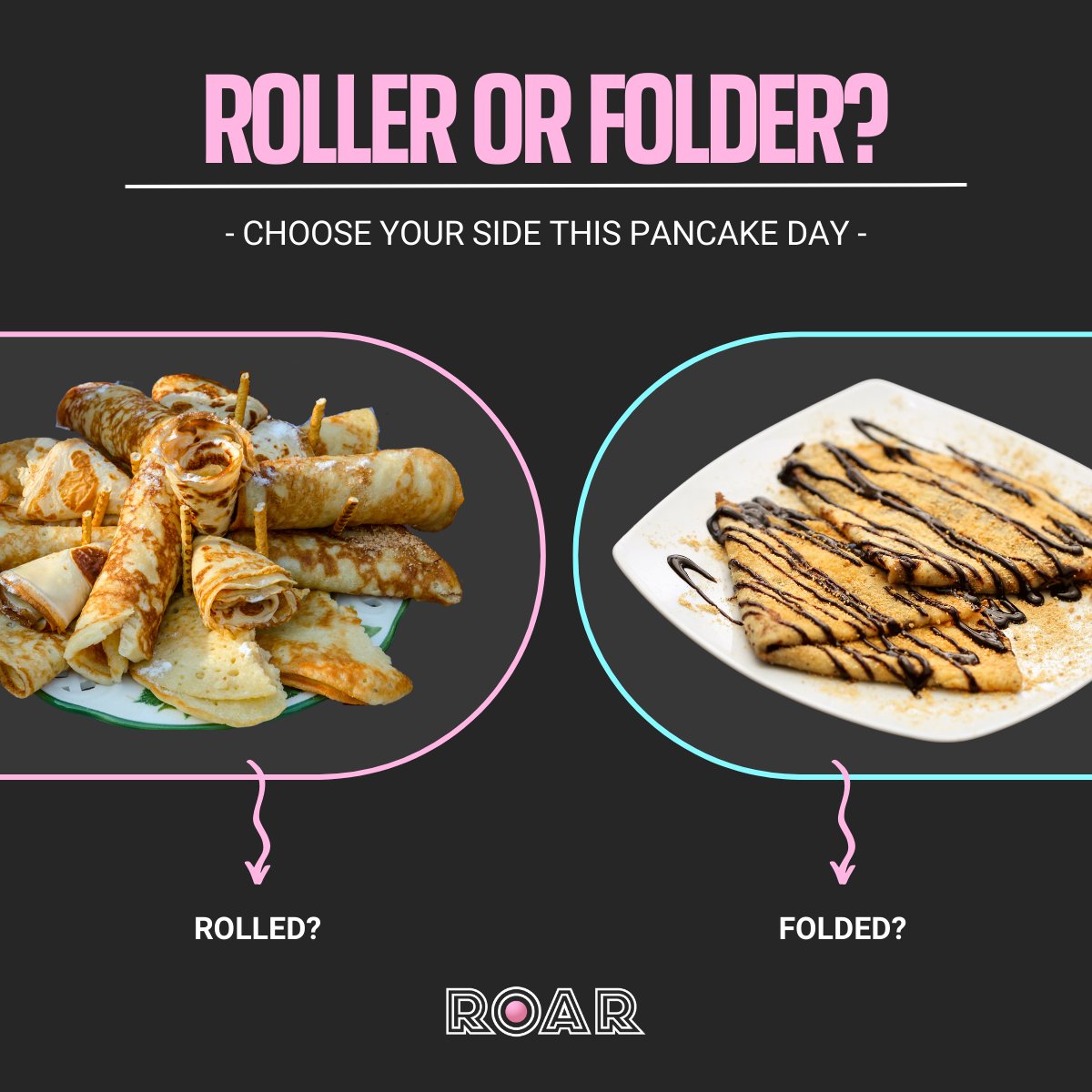 Happy Pancake Day 🥞 Whether you reach for lemon and sugar, Nutella, or jam, the real question is whether you roll or fold your pancakes. 🤷‍♂️ Help us settle the debate 👇 #pancakeday #officequestions #rollorfold