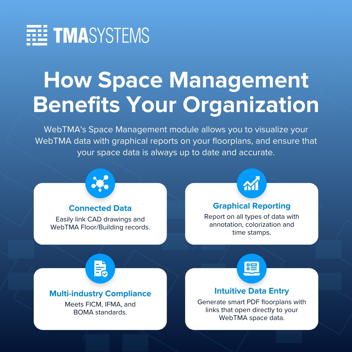 TMA_Systems's tweet image. Revolutionize your facility management with WebTMA&apos;s Space Management! Seamlessly integrate AutoCAD for real-time, accurate location and space data. 📐💻

Learn more: hubs.ly/Q02kSWwK0

#SpaceManagement #WebTMA #EfficiencyUnleashed #FacilityManagement #CMMS #EAM #CAD
