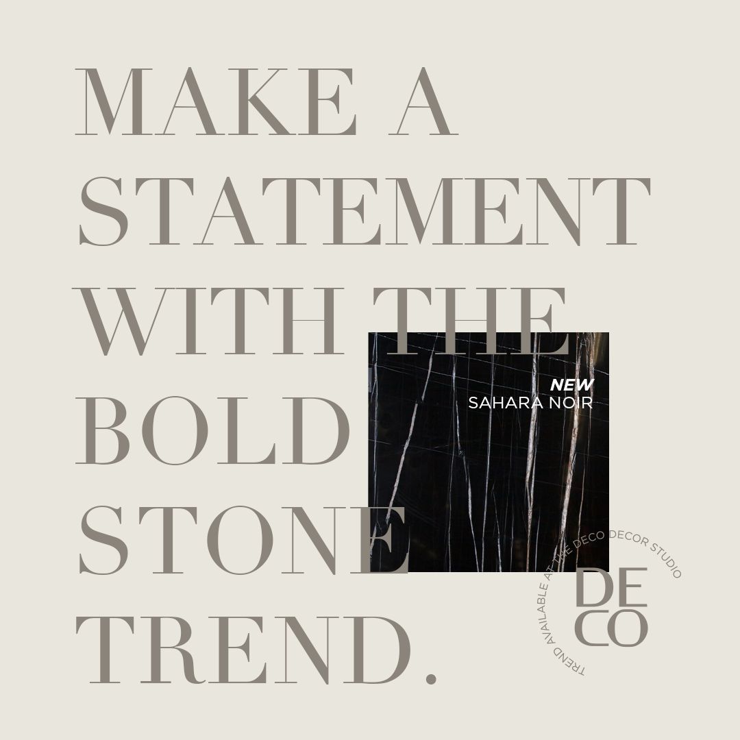 DECOHomesca's tweet photo. Make a statement with the bold stone trend this year! 🖤 Even with a subtle and minimal style, bold marble veins can speak on a very personal level and steal the spotlight in any room it adorns. Read our #DesignTrendsMagazine on our website for more tips! https://t.co/PJZOmHKYQh