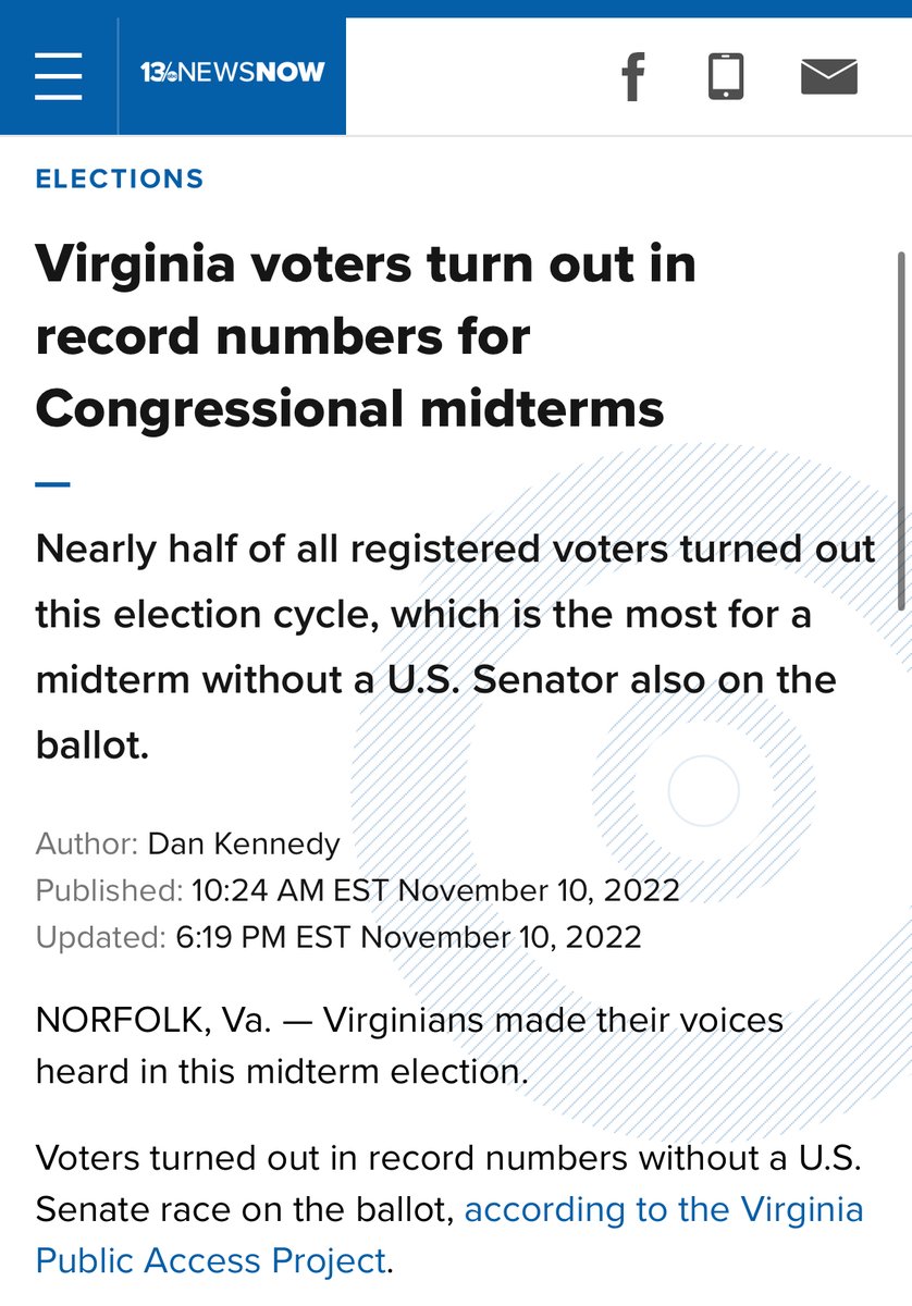 Fact Check: FALSE! Virginians turned out in record numbers to vote in 2022. VA Republicans are making it easy to vote and hard to cheat. Meanwhile, VA Democrats continue to block common-sense legislation like Voter ID to secure our elections. x.com/LevarStoney/st…