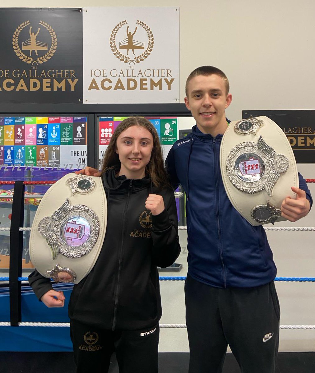 Great to have our Students Ellie Traynor & Joe Peel bring in thier National title belts today at the academy . Ellie & Joe became National Youth Champions at the weekend, well deserved with the hardwork they have showed this year . 👏👏👑👑 #boxing #Education 🥊🎓 #Champions