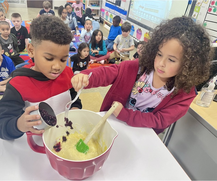Working together to make blueberry streusel muffins was the cherry on top of our measurement unit.