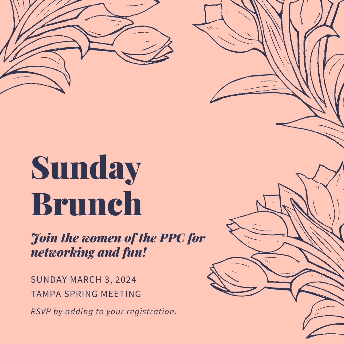 PetroPackaging's tweet photo. 📣📣Calling all women of the PPC! 📣📣

Join us for brunch on Sunday of our Spring Meeting. 🌟 This important event is open to all women attending our meeting. To add this to your registration, visit https://t.co/c9hmhBKs0o. 

#WomeninPackaging #WomeninPetroleum #FueltheEnergy https://t.co/P4FbXHPkzM