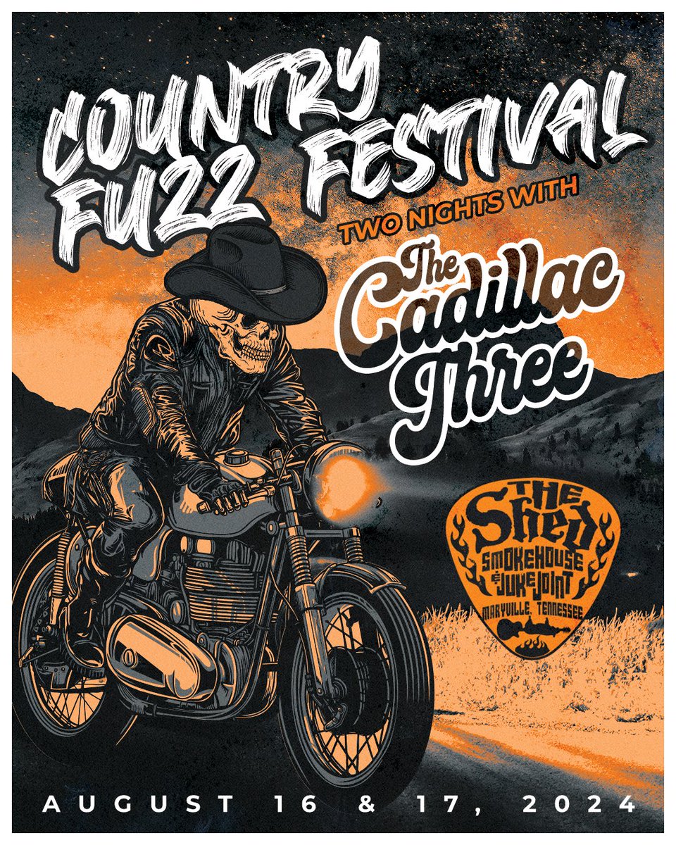 Country Fuzz Festival is BACK! 💥 Join us August 16 and 17 in Maryville, TN at @ShedJukeJoint. Tickets go on sale this Friday, February 16 at 10AM CT. We can't wait to see y'all there 🤘