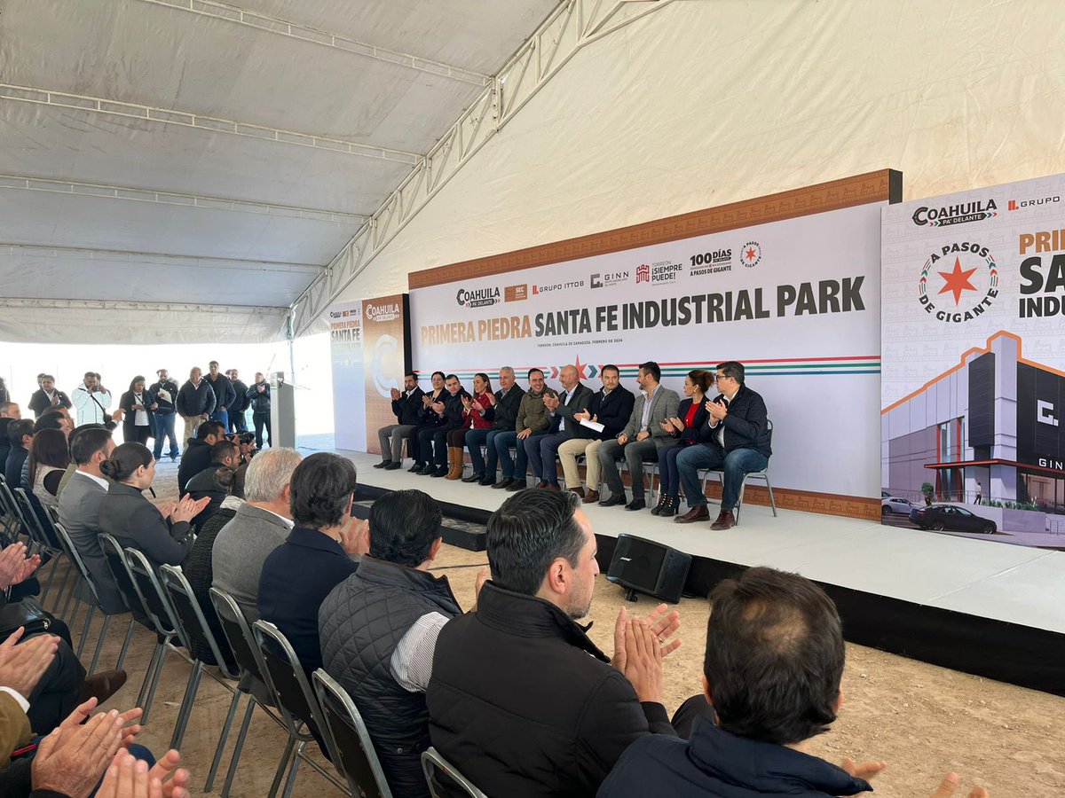 manolojim's tweet image. En la colocación de la primera piedra del Santa Fe Industrial Park en #Torreón. #CoahuilaPaDelante #100DíasPaDelante #APasosDeGigante