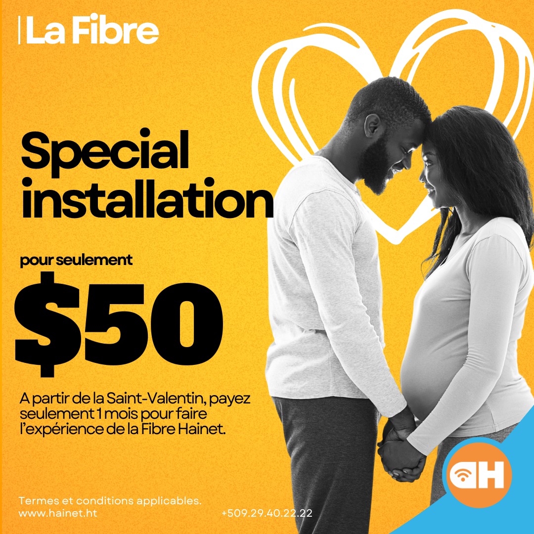 À partir de la Saint-Valentin, payez seulement 1 mois pour faire l'expérience de la fibre Hainet