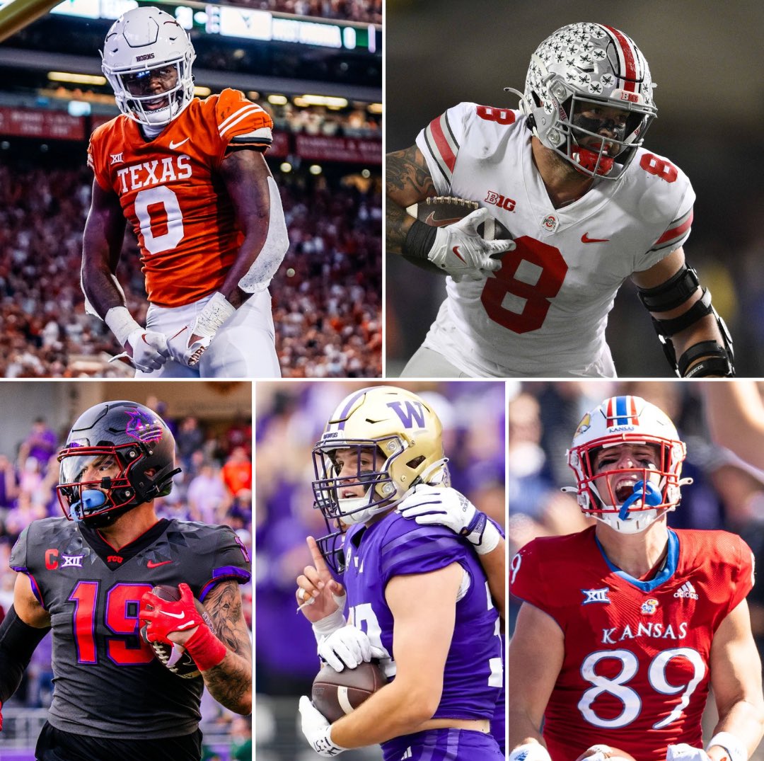 Lowest dropped pass rate among 2024 NFL Draft tight ends: • Ja’Tavion Sanders, Texas - 0.0% • Cade Stover, Ohio State - 0.0% • Jared Wiley, TCU - 2.1% • Jack Westover, Washington - 2.1% • Mason Fairchild, Kansas - 3.6%