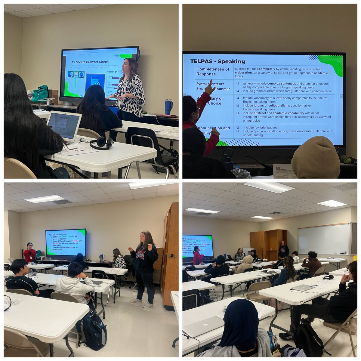 “When you know better, you do better. “ That’s why  <a href="/BroncoTweet/">McKinney Boyd HS</a> ESL teachers and CTC are meeting with students to prepare them for TELPAS! Testing Strategies, practice test log in, and  goal setting happening in Bronco Nation! 👂🏻🗣️📚📝 <a href="/MISD_ELSupport/">MISD English Learner Support</a> @Pingpabelona