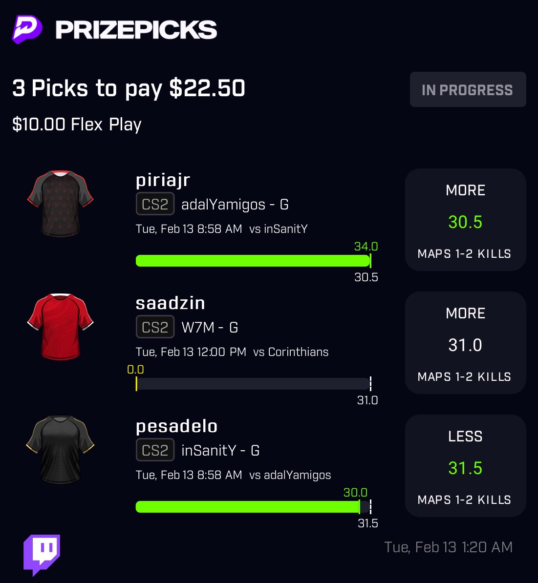 AlexIvanG23's tweet photo. Smart plays ! W7W has the higher chance of winning by 65% with saadzin being one of there best players! I’ll keep posting smart plays for anyone who needs! 🔒or🗑️ #prizepicks #prizepickscsg https://t.co/Z70TTBBzAi