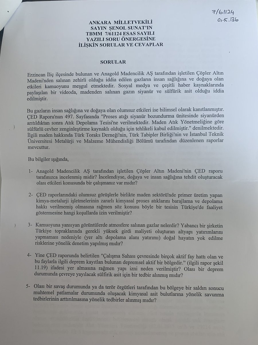 avcemilcicek01's tweet photo. REZALETİ GÖRÜN!

Dönemin Bakanı Murat Kurum, İYİ Parti'nin verdiği soru önergesine verdiği cevapta "siyanür tespit edilmemiştir" demiş!

Halbuki bugün #Erzincan İliç'te siyanür faciası meydana geldi. Bu şahıs şuan İstanbul Büyükşehir Belediye Başkan Adayı!

Yazıklar olsun! https://t.co/RXSMrz6s4x