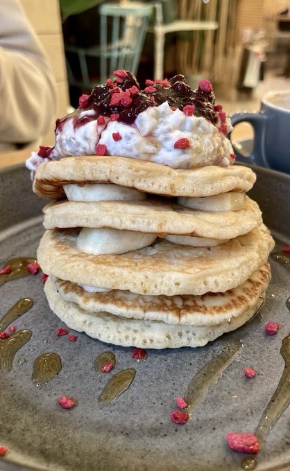 Veganella_'s tweet photo. It’s Shrove Tuesday/Pancake Day. 

Show me your vegan pancakes! 🥞 🌿

Also, who’s giving up what for lent? 

(Some vegan pancakes I’ve had over the years) #PancakeDay #ShroveTuesday https://t.co/tooHvGySYN