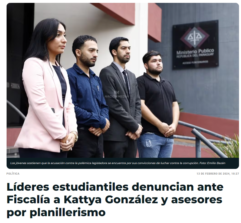 livmediapy's tweet photo. 📌 Operador político del diputado Rodrigo Gamarra detrás de esta denuncia contra la senadora Kattya González:

"Los jóvenes sostienen que la acusación no se encuentra motivada por sectores políticos sino por sus convicciones de luchar contra la corrupción"

Los jóvenes: https://t.co/DCg71m6Tit