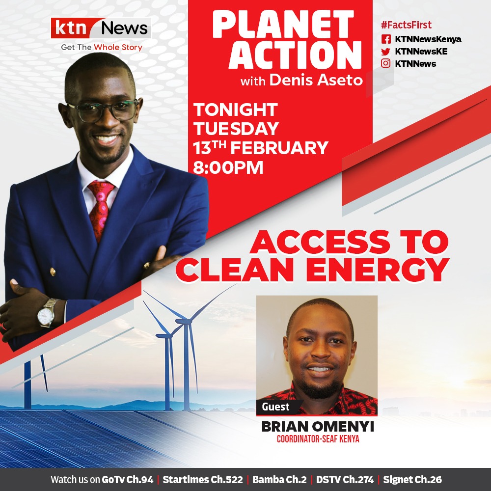Our Cordinator @omenyi_brian will today be hosted at @KTNNewsKE by the very vocal @dennisaseto to speak on matters of energy access in Kenya and Africa and also unpack COP28 outcomes. #EnergyAccess