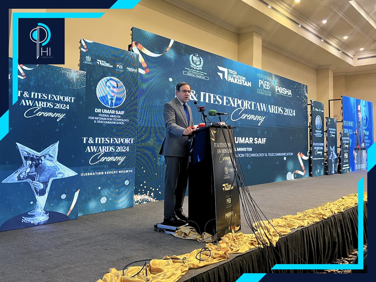 phisaasllc's tweet photo. 🚀 Thrilled to share that Phi Consulting has been recognized as the Fastest Growing IT Consulting Firm in Pakistan at the IT &amp; ITES Export Awards 2024 by the @moitofficial, @PASHAORG, and @PSEB. A huge shoutout to @umarsaif for steering the digital revolution in Pakistan.🌟 https://t.co/CHBLMp6lYR