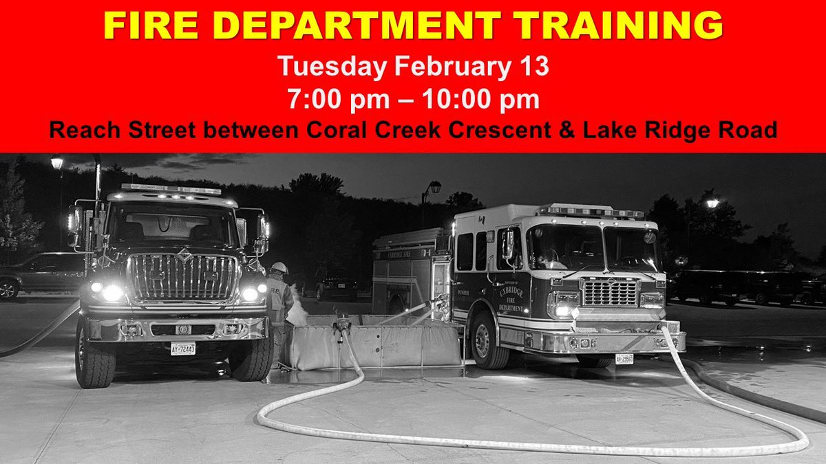 TONIGHT the <a href="/twpuxbridge/">Township of Uxbridge</a> Fire Department will be conducting training on Reach Street. 
Please drive cautiously through the area.
The training may appear to be an actual event but be assured this is only a simulation. Thank you for your understanding and cooperation.