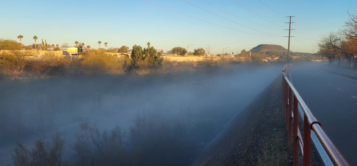 Not much to see here in the Santa Cruz River. Stay safe, Tucson. #fog