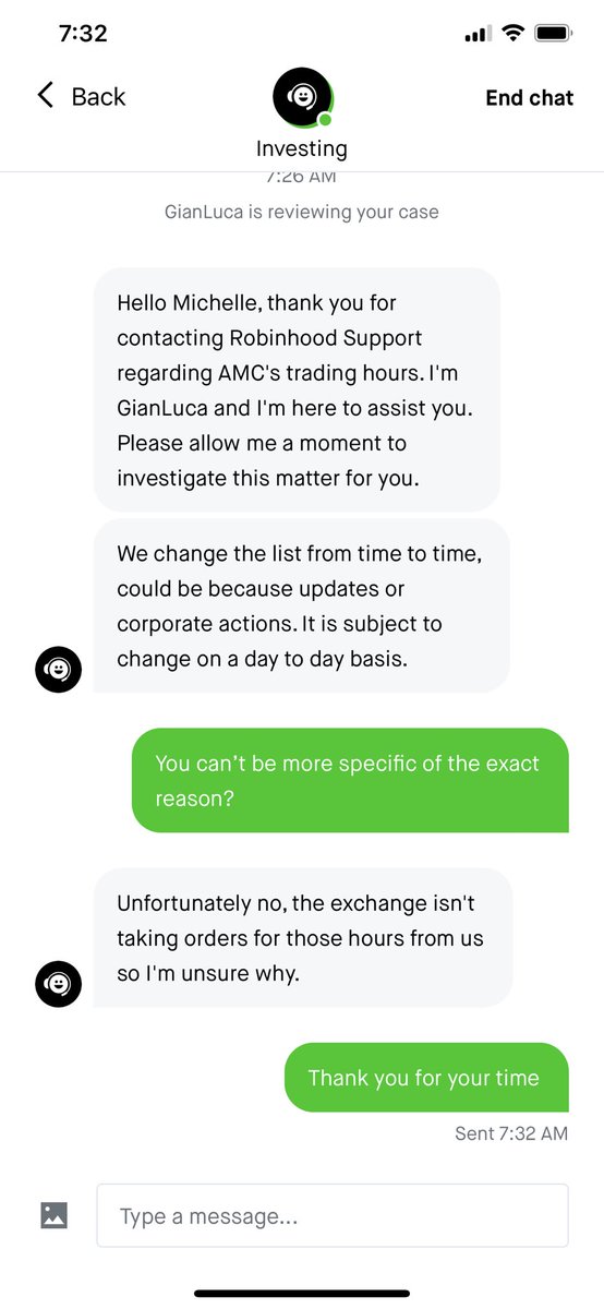 mushy1818's tweet photo. @EduardBrichuk Reached out to RH to see what the reasoning was behind AMC no longer being on 24 hr trading #amc #amcstock #freeamc @CEOAdam https://t.co/37ii3oZEFf