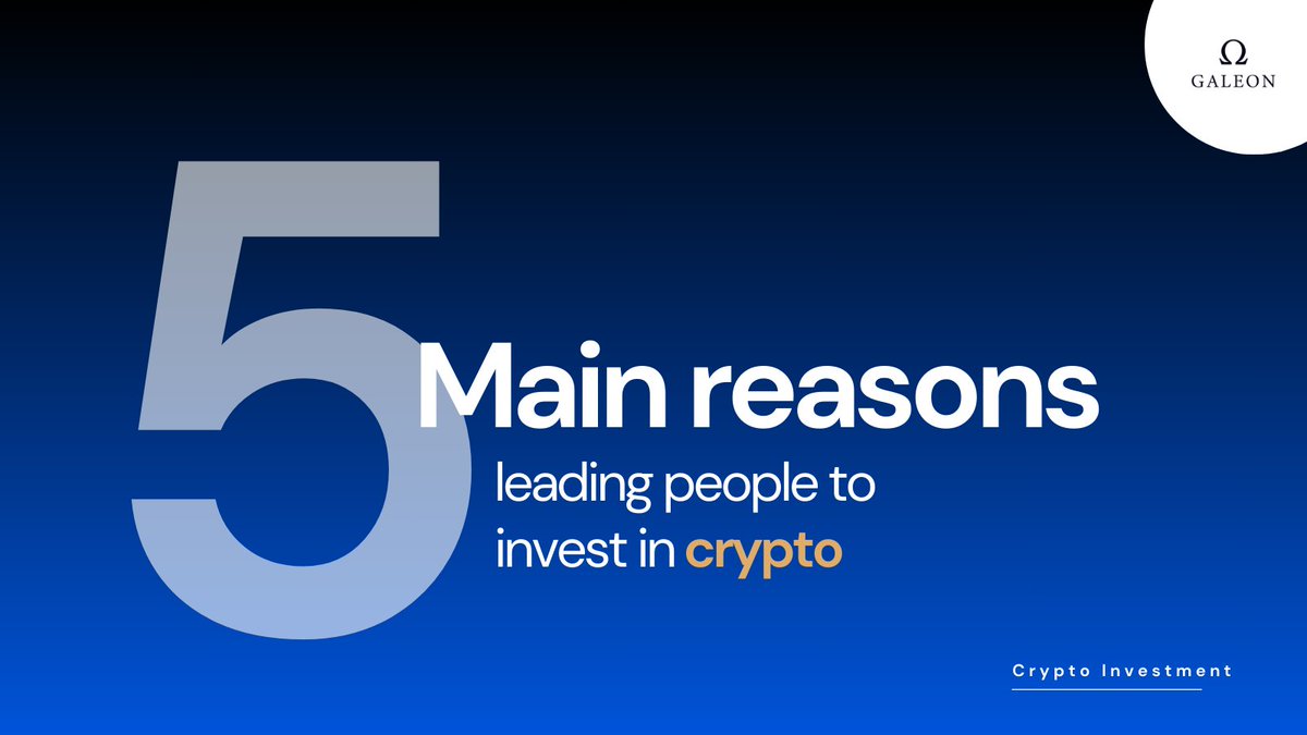 🔍Discover the 𝐅𝐢𝐯𝐞 main reasons why we do #cryptoinvestment (according  to @binance ) What about you? Tell us below 👇🏻