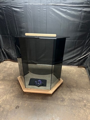 Blank Canvas - Tinted Foundation w/o stain or logo. Ready to be personalized. #UniqueDesigns #prestigepulpits #foundation #tinted #glass #glassart #woodworking #personalized #furniture #Church #Sanctuary #preach #SundayService #outwiththeold #elegance #GodisGood #tuesdayvibe #new