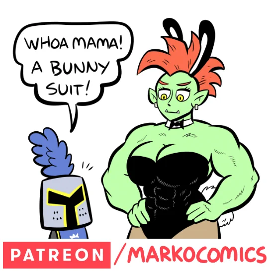 New Orc GF exclusive episode for my $5 tier patrons! Rabbit suit, but also a brand new dragon suit! See it by becoming a member! 