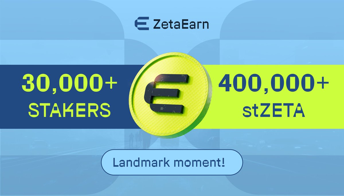 Zearn_Protocol's tweet photo. 🎉 Breaking Records Alert! #BTC is on a roll. #ZETA is on a roll. And guess what, @ZetaEarn is on a ROLL!
We are smashing expectations with over 30,000 stakers and 400,000+ #stZETA! 🔥
Keep up the pace and watch this space while we cook! More detail soon 👀 https://t.co/3fstORj9Ga