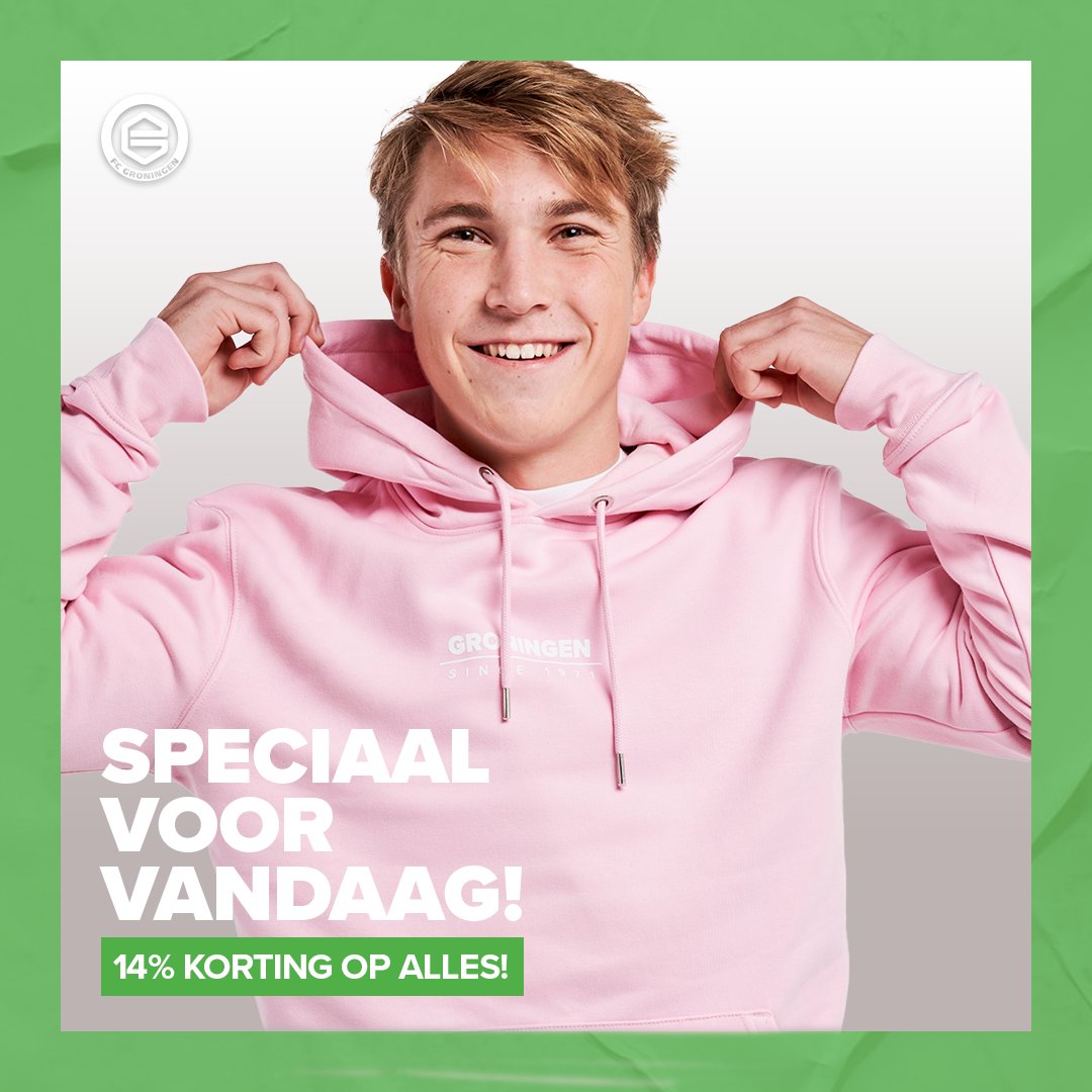 Speciaal voor vandaag, 14 februari: 𝟏𝟒% 𝐤𝐨𝐫𝐭𝐢𝐧𝐠.
➡️ webshop.fcgroningen.nl