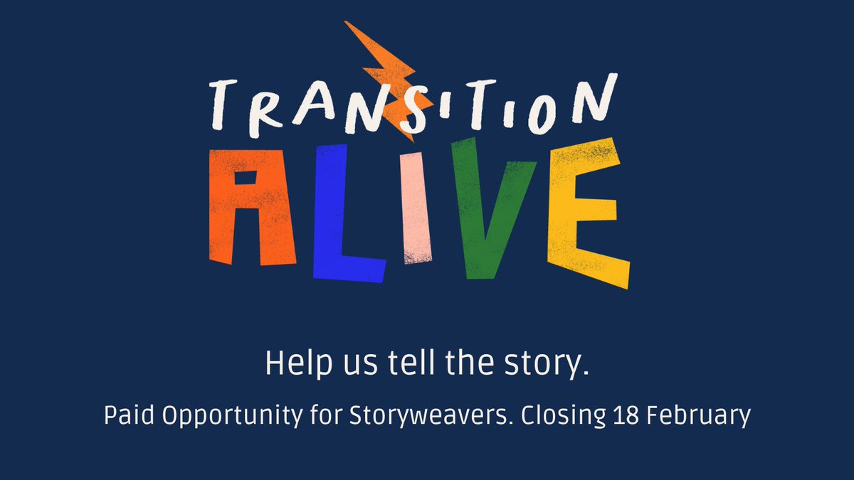 Seeking Storyweavers! Could you help us capture & tell the story of our Transition Alive series this Spring? Find out more about this small paid role: bit.ly/TAstoryweaver #freelance #creativewriting #storytelling Details & tickets for these sessions: events.transitionmovement.org/transition-tog…