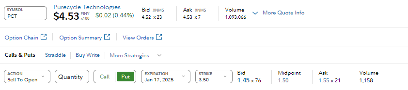 STI_XFeed's tweet image. $PCT #Bullish #optionsalert