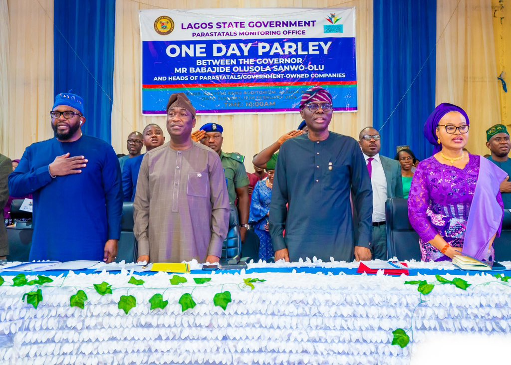 Mr_JAGs's tweet photo. Governor of Lagos State, Mr @jidesanwoolu today at the One-Day Parley between Mr Governor and  Heads of Agencies, Parastatals and Government Owned Companies across the State, organised by Parastatals Monitoring Office (PMO), held at Adeyemi Bero Auditorium, The Secretariat, Alausa-Ikeja. 

#GreaterLagosRising