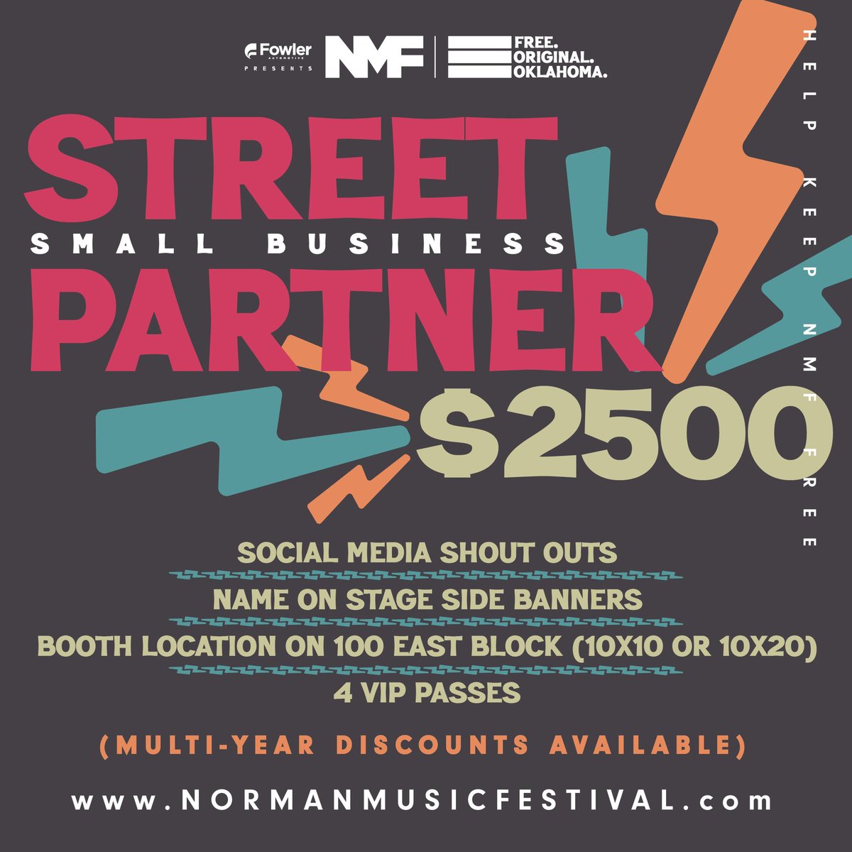 Want to be a part of keeping NMF FREE for those who couldn’t attend if it wasn’t? Well…you’re in luck! 🖤🤘⚡️🎸If you’re interested or have any questions, send an email over to info@normanmusicfestival.com Bonus points if you tag a local business in the comments! #NMF4EVER