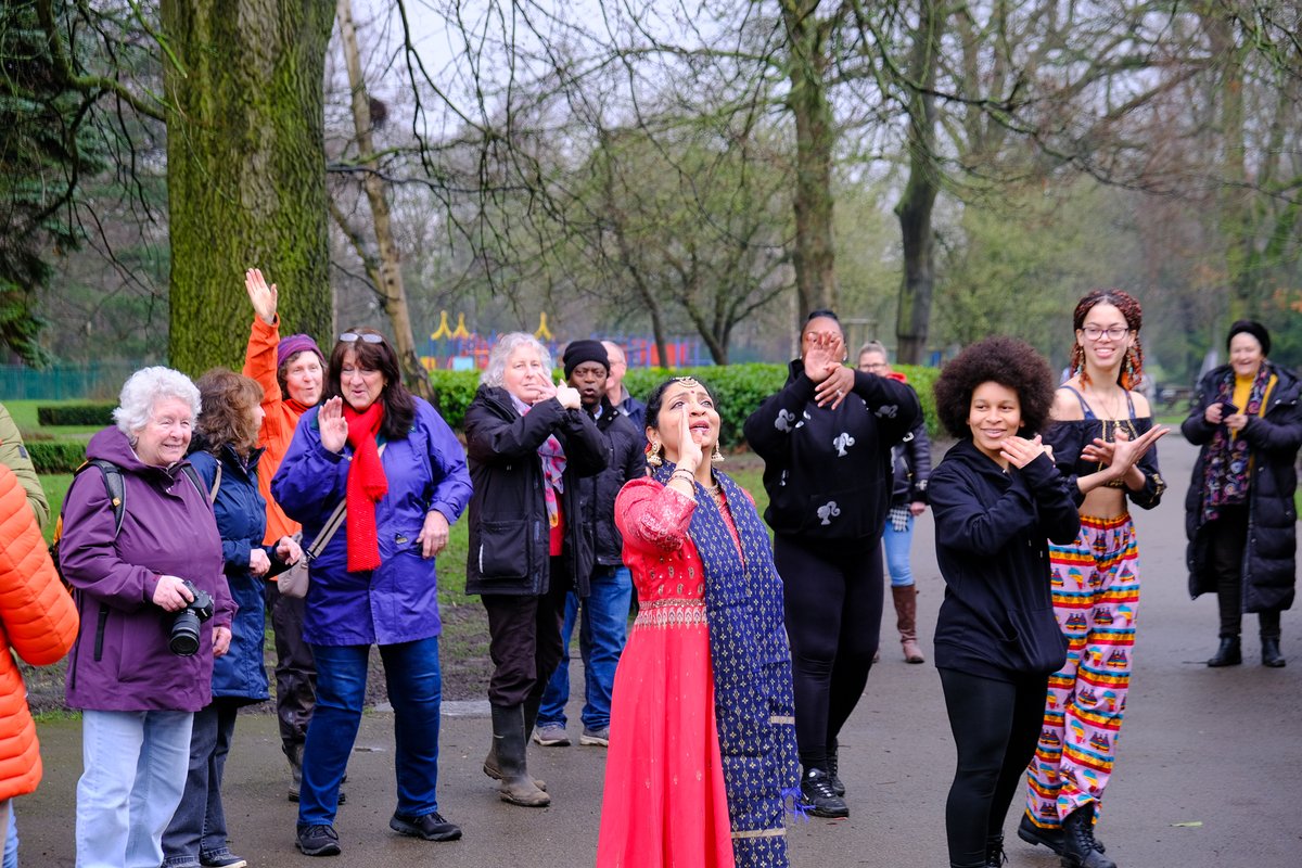 balbirdance's tweet photo. This weekend BDSC celebrated Billingham International Folklore Festival! 🌎🎉🎇

Our dancers led creative walks through South Park in Darlington, appreciating the beauty of nature through movement and music. 🌲💃🚶‍♀️🎭🎶

Thank you @BillFest!

#WorldDance #BDSC #BillinghamFestival https://t.co/W6RVZcR8PL