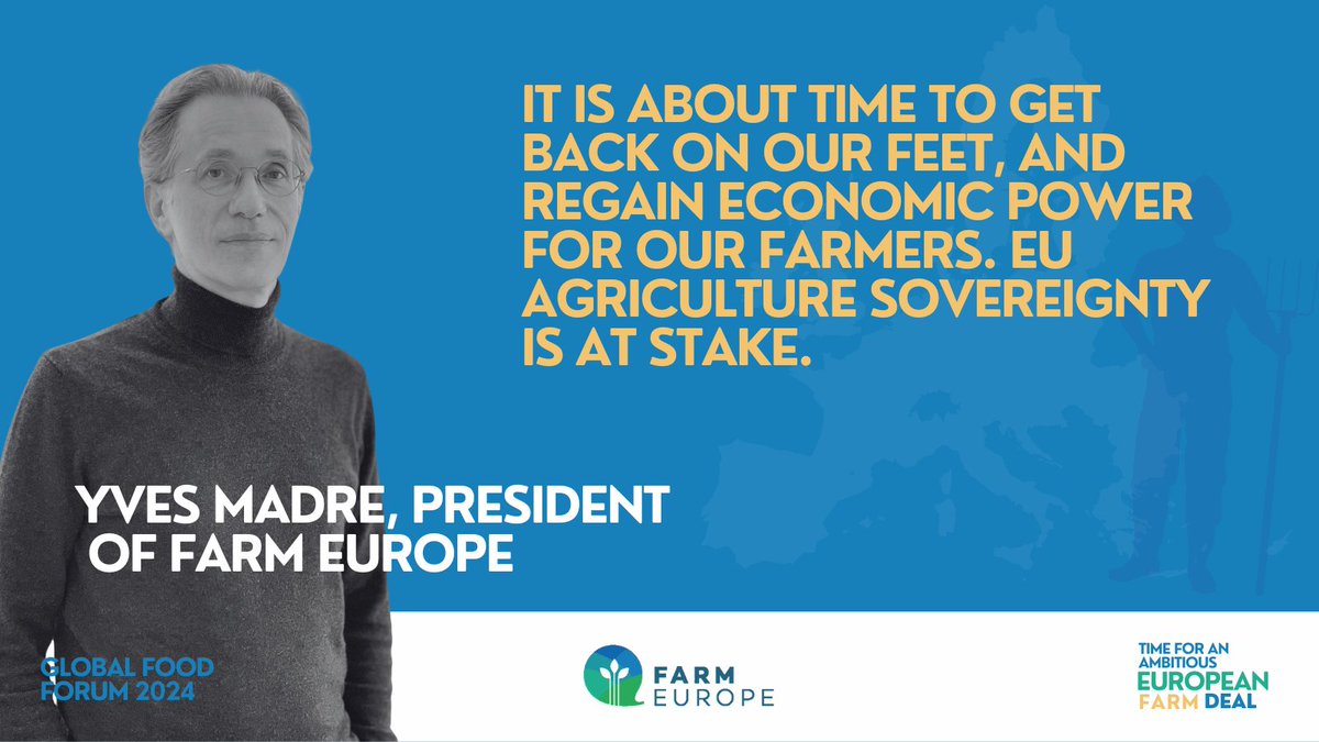 FarmEurope's tweet photo. Let's take time to reflect, assess where we are, what we expect from our famers before moving to the nitty gritty of the #CAP.
#GFF2024 #agrisolutions #strategicfarming #proudofourfarmers https://t.co/WflEpFNy1v