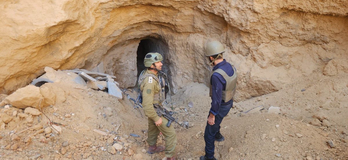 Khan Younis, what used to be Hamas's main stronghold. 
Most of Gaza now is under the IDF's control. 11,000 Hamas members have been killed. Thousands are in custody. Most of Hamas' tunnels and infrastructure have been destroyed. This tunnel mouth in the photo is two kilometers