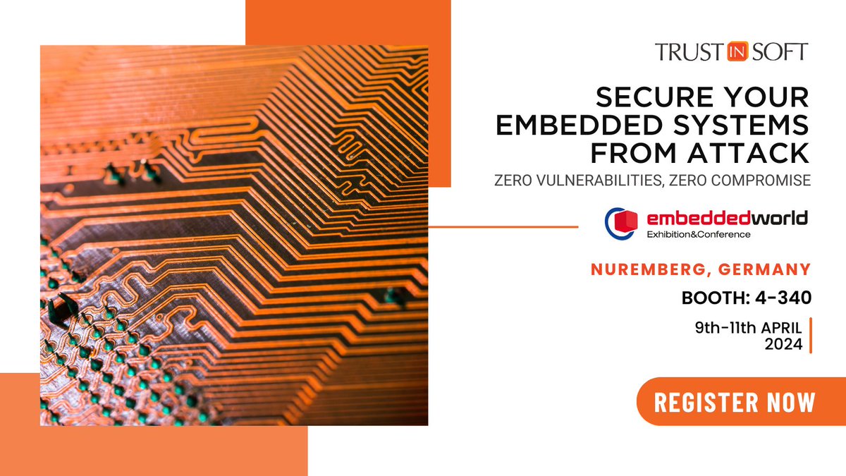 Protect your C/C++ code from vulnerabilities with TrustInSoft Analyzer🔒. Mathematically Proves Software Safety and Security. 🔐Join us at #EmbeddedWorld2024 in Nuremberg, Germany from April 9-11. Booth 4-340. Register for free👉embedded-world.de