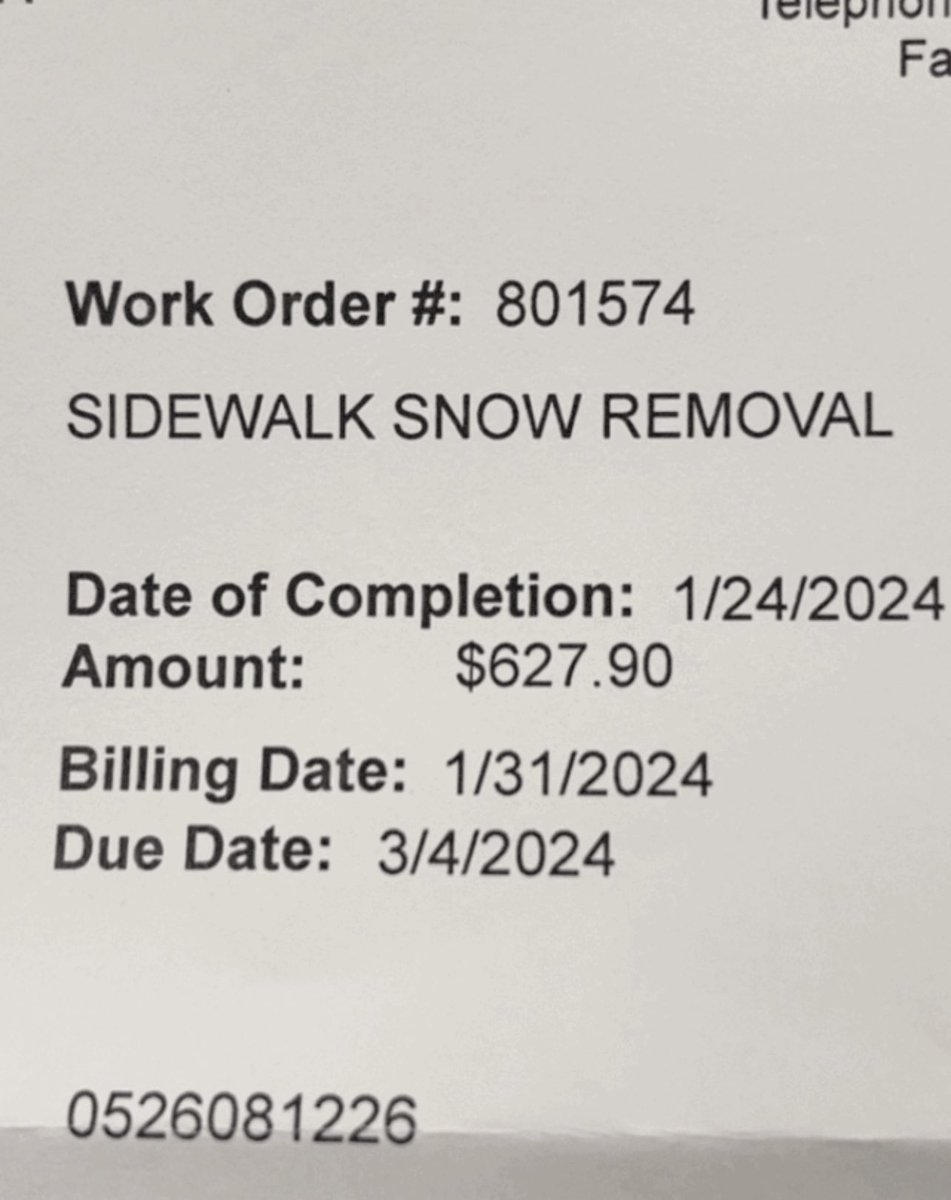 MamieJackson's tweet photo. So you really think this is appropriate? And you told our tenant you already paid this bill to the contractor for shoveling a 76 ft sidewalk. $627.90!? Whoever ok’d this should be fired! And my tenant will not be paying this. You are nuts! @MayorStothert @CityofO https://t.co/qJk5LZSzWC