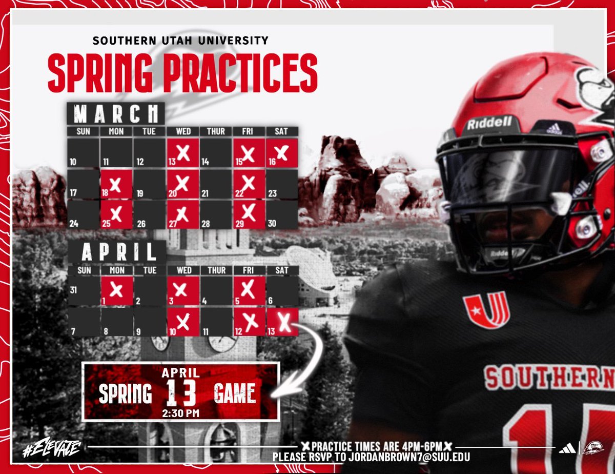 Here We Go Again!!! Start Marking your Calendars! Here is Our 2024 Spring Ball Practice Schedule and Spring Game!! #Elevate 😈